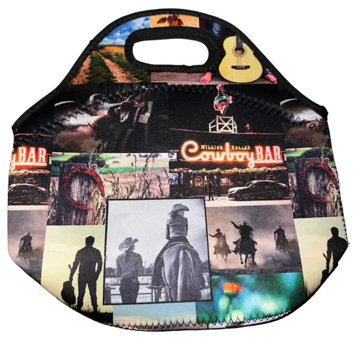 Cowboy Collage Lunch Tote