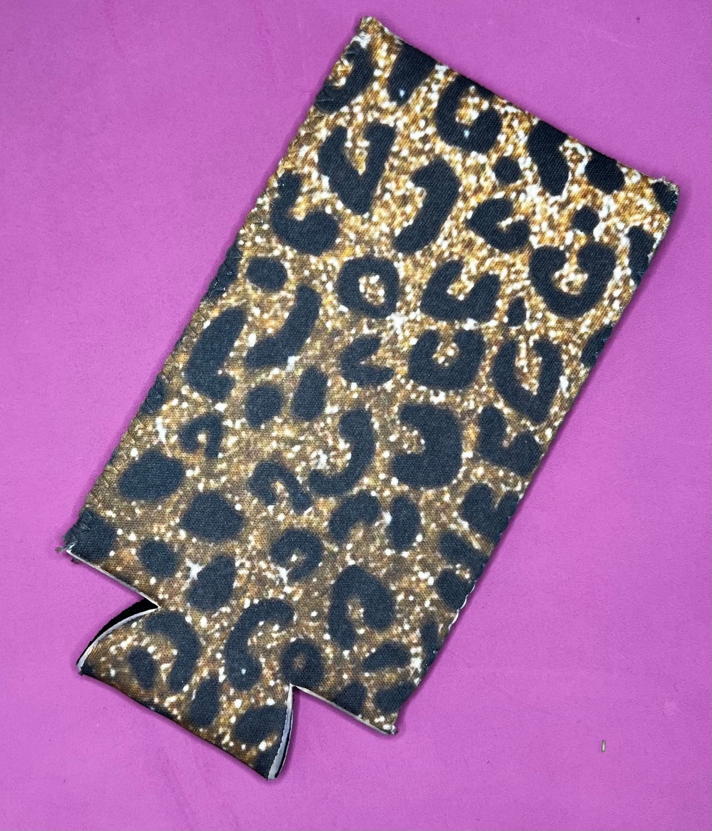 Leopard Skinny Koozie