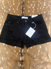 Load image into Gallery viewer, Mid Rise Black Denim Shorts
